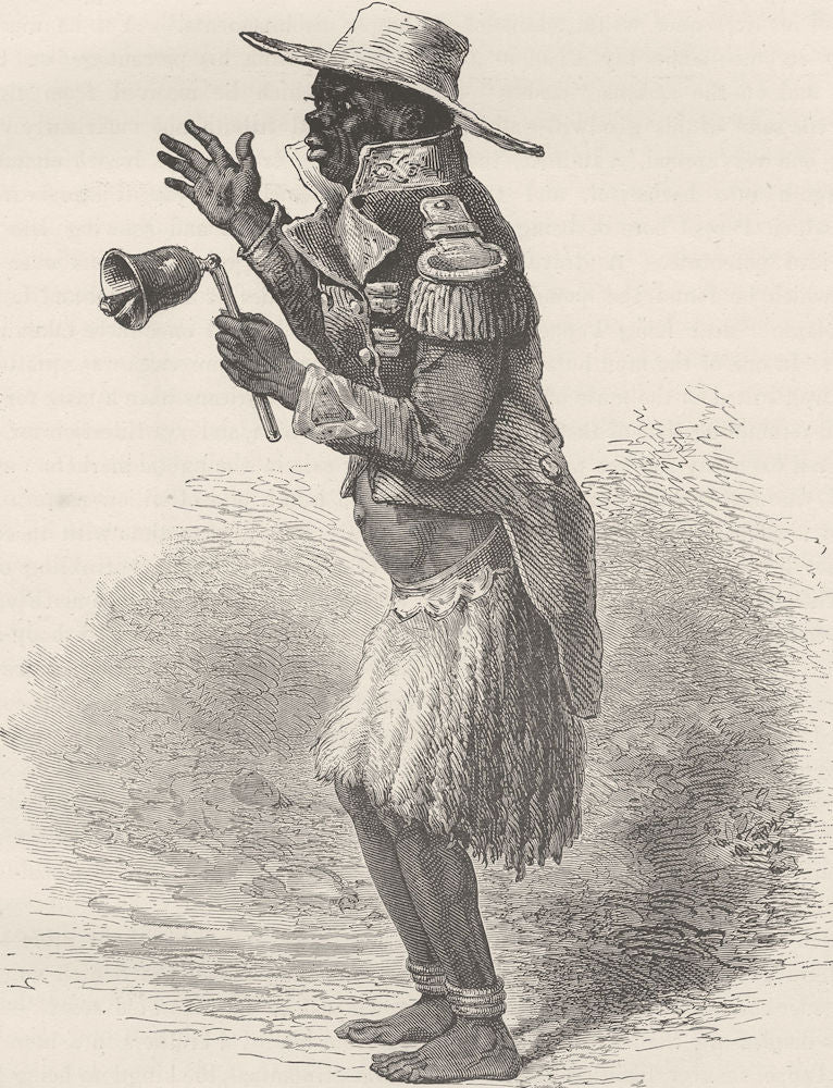 NIGERIA. Yondogowiro, King of the Sacred Isles, Lake Jonanga 1891 old print